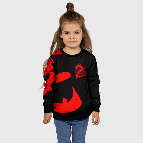 Детский свитшот Shadow Warrior japan / 3D-Черный – фото 4