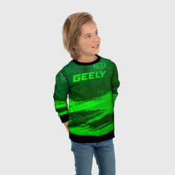 Свитшот детский Geely - green gradient посередине, цвет: 3D-черный — фото 2