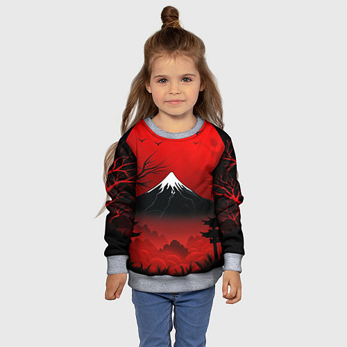 Детский свитшот Мрачная Япония / 3D-Меланж – фото 4