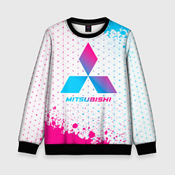 Свитшот детский Mitsubishi neon gradient style, цвет: 3D-черный