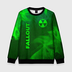 Детский свитшот Fallout - green gradient вертикально