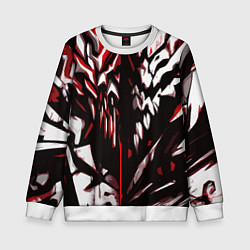 Детский свитшот White and red abstraction on a black background
