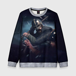 Свитшот детский Викинг хускарл с секирой, цвет: 3D-меланж