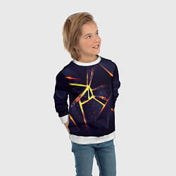 Свитшот детский Золотые яркие неоновые плиты, цвет: 3D-белый — фото 2