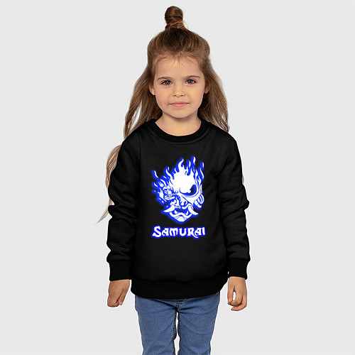 Детский свитшот Samurai logo ghost / 3D-Черный – фото 4