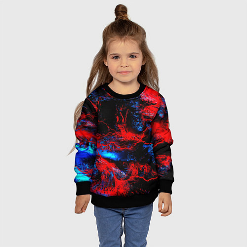 Детский свитшот Космические краски шторм / 3D-Черный – фото 4