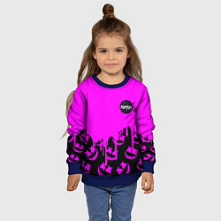 Свитшот детский Marshmello neon nasa, цвет: 3D-синий — фото 2