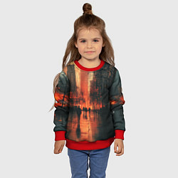 Свитшот детский Осенний городской вечер, цвет: 3D-красный — фото 2