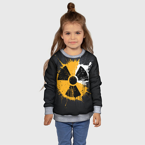 Детский свитшот Знак радиации / 3D-Меланж – фото 4