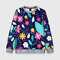 Свитшот детский Абстракция цветочный фон, цвет: 3D-меланж