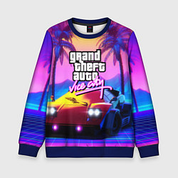 Свитшот детский Vice city retro wave Lambo, цвет: 3D-синий