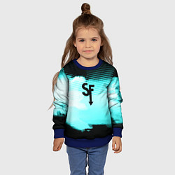 Свитшот детский Sally face geometry, цвет: 3D-синий — фото 2
