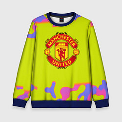 Свитшот детский Манчестер Юнайтед камуфляж, цвет: 3D-синий