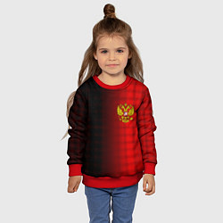 Свитшот детский Герб РФ текстура красный, цвет: 3D-красный — фото 2