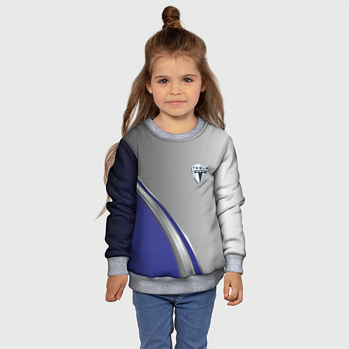 Детский свитшот Tesla abstraction auto / 3D-Меланж – фото 4