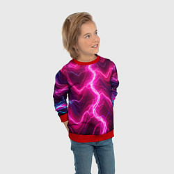Свитшот детский Pink lightnings - ai art fantasy, цвет: 3D-красный — фото 2