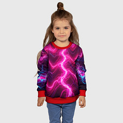 Свитшот детский Pink lightnings - ai art fantasy, цвет: 3D-красный — фото 2
