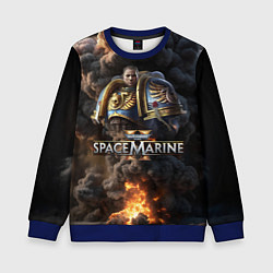 Свитшот детский Captain Titus Warhammer 40000 space marine 2, цвет: 3D-синий