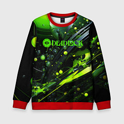 Свитшот детский Deadlock logo зеленая абстракция, цвет: 3D-красный