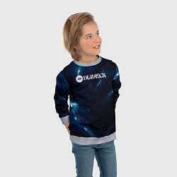 Свитшот детский Deadlock logo синие молнии, цвет: 3D-меланж — фото 2