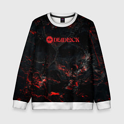 Свитшот детский Deadlock logo red texture, цвет: 3D-белый