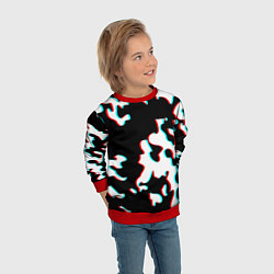 Свитшот детский Камуфляж глитч, цвет: 3D-красный — фото 2