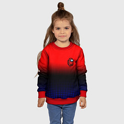 Свитшот детский Among us geometry gradient, цвет: 3D-красный — фото 2