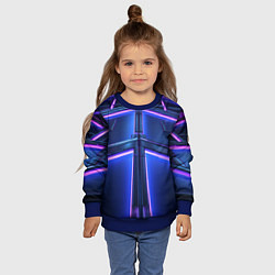 Свитшот детский Неоновая световая конструкция, цвет: 3D-синий — фото 2