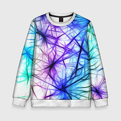 Свитшот детский Неоновые нервы, цвет: 3D-белый