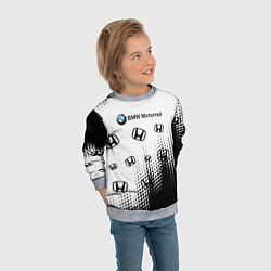 Свитшот детский BMW x honda pattern, цвет: 3D-меланж — фото 2