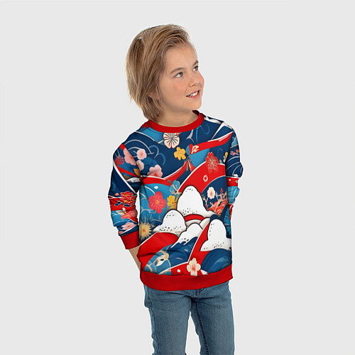 Детский свитшот Восточная аппликация / 3D-Красный – фото 3