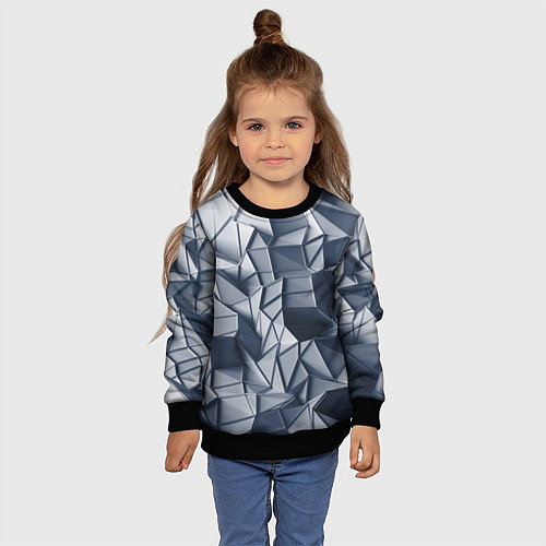 Детский свитшот Геометрические грани / 3D-Черный – фото 4
