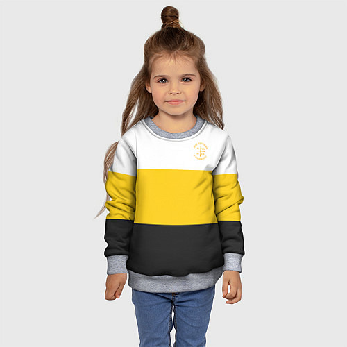 Детский свитшот Мы русские с нами Бог НИКА желтая патриоты / 3D-Меланж – фото 4