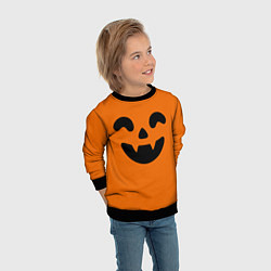 Свитшот детский Весёлая тыква верх, цвет: 3D-черный — фото 2