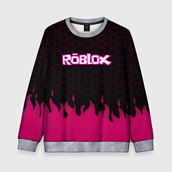 Свитшот детский Roblox fire pink, цвет: 3D-меланж