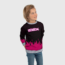 Свитшот детский Roblox fire pink, цвет: 3D-меланж — фото 2