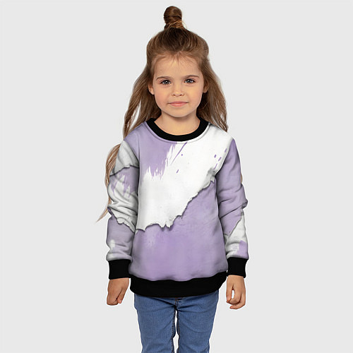 Детский свитшот Штукатурка и лавандовая краска / 3D-Черный – фото 4