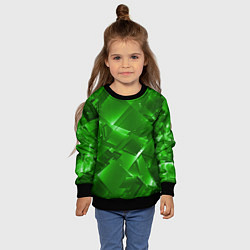 Свитшот детский Прозрачная изумрудная геометрия, цвет: 3D-черный — фото 2
