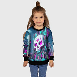 Свитшот детский Skull Minecraft - ai art fantasy, цвет: 3D-черный — фото 2
