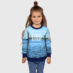 Свитшот детский Санкт-Петербург северная столица России, цвет: 3D-синий — фото 2