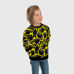 Свитшот детский Кошачий паттерн, цвет: 3D-черный — фото 2