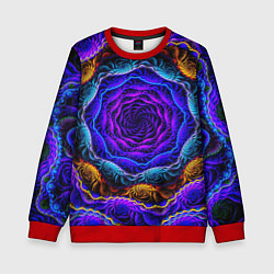 Свитшот детский Неоновая психоделика, цвет: 3D-красный