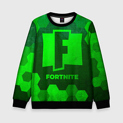 Свитшот детский Fortnite - green gradient, цвет: 3D-черный