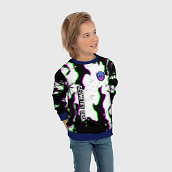 Свитшот детский Geometry dash glitch flame, цвет: 3D-синий — фото 2