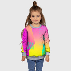 Свитшот детский Неоновая геометрия градиент, цвет: 3D-меланж — фото 2