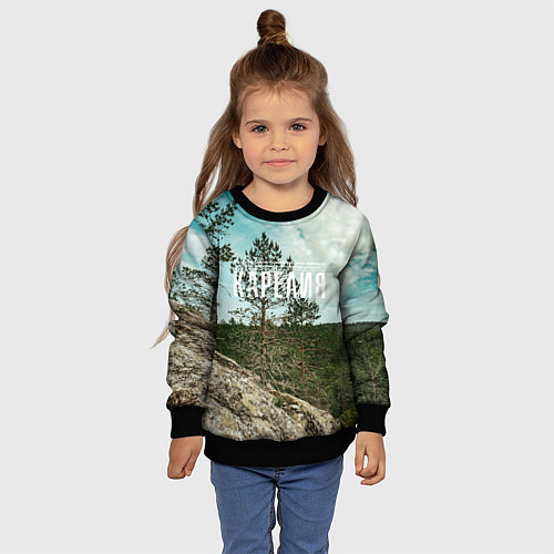 Детский свитшот Природа Карелии / 3D-Черный – фото 4