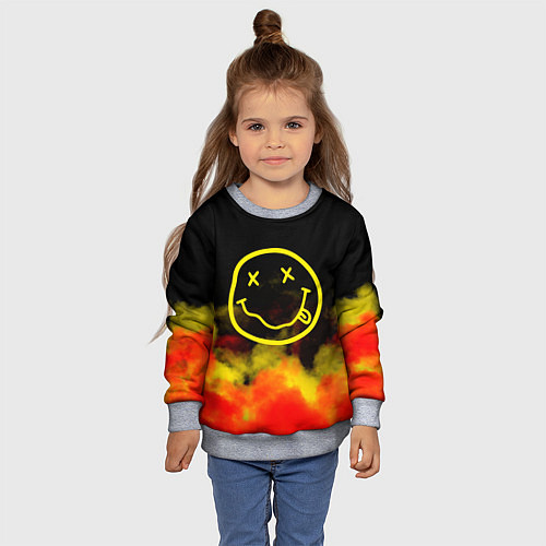 Детский свитшот Нирвана рок / 3D-Меланж – фото 4