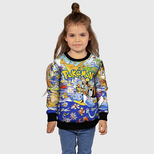 Детский свитшот Карманные монстры покемены / 3D-Черный – фото 4