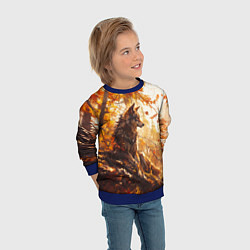 Свитшот детский Волк на привале, цвет: 3D-синий — фото 2