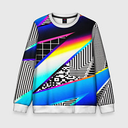 Детский свитшот Neon stripes geometry